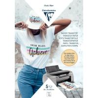 Бумага трансферная CLAIREFONTAINE Inkjet T-Shirt Transfer A4 130 г/м2 5 л, для легких тканей RH-84308C