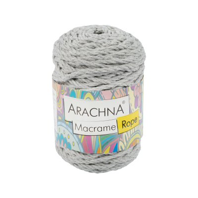 Пряжа ARACHNA Macrame Rope 70% хлопок, 30% полиэстер 120 ± 10 г 54 ± 1 м №106 св.серый ARA-MR-106
