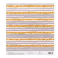 Бумага для скрапбукинга с клеевым слоем «Золотистые полосы», 20 × 21,5 см, 250 г/м   3665320