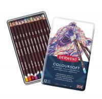 Набор цветных карандашей DERWENT Coloursoft 12 цв, в мет.коробке D-0701026