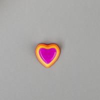 Декор для творчества пластик "Полосатые сердечки" розово-фиолетовые 10 шт 1.2 x 1.3 см SIM-5191026