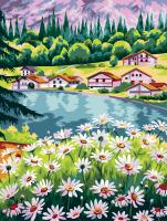 Набор для раскрашивания по номерам (холст на подрамнике) ФРЕЯ 40 х 30 см "Альпийская деревушка" PNB/PM-371