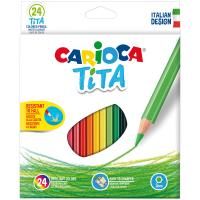 Карандаши цветные пластиковые Carioca "Tita" 24 цв заточенные, картон, европодвес RE-42794