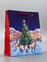 Пакет подарочный ламинированный 26 х 12 х 32 см "Новогодний каток" SIM-10911826