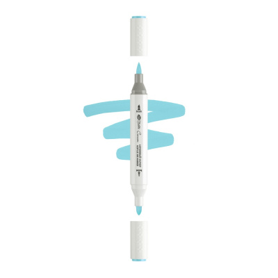 Маркер акриловый двусторонний СОНЕТ перо кисть/пуля 1 шт B315 небесно-голубой NP-273-B315