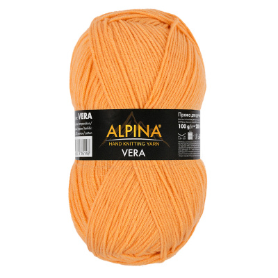 Пряжа ALPINA Vera 55% акрил, 45% хлопок 1 х 100 г 280 ± 15 м №39 св.оранжевый ALP-VER-39