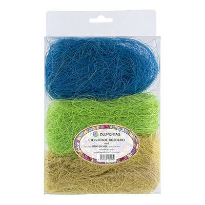 Сизалевое волокно Blumentag 30 г ± 3 г 10 Св. желтый/св.зеленый/синий BMG-30MIX-10