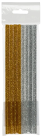 Клей для малого клеевого пистолета с блестками MICRON ЭВА d 7.2 мм 20 см 8 шт ассорти №1 (золото/сер