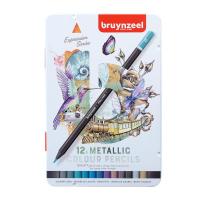 Набор цветных карандашей BRUYNZEEL Expression Colour Metallic 12 цветов в металлической коробке RT60312212