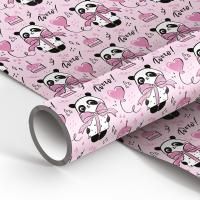 Упаковочная бумага глянцевая MESHU "PandaGift_Pink" 1л. 70 x 100 см 90 г/м2 RE-MS_46387