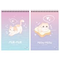 Блокнот А5 60л. MESHU "Cute kitty" на гребне, пластиковая обложка RE-MS_55025