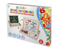 Доска двухсторонняя магнитно-маркерная с поддоном, русский алфавит, цифры, знаки KOR-02272
