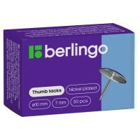 Кнопки канцелярские/гвоздики Berlingo никелированные 10 мм 50 шт карт. упаковка RE-RN5010n