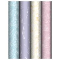 Упаковочная бумага глянцевая MESHU "Flowers" 1л. 70 x 100 см 80 г/м2, ассорти, 4 дизайна RE-MS_66832