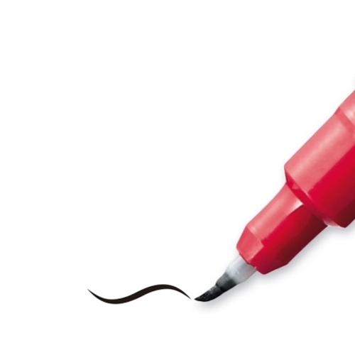 Фломастер-кисть PENTEL Brush Pen двусторонний 1.2 - 10.5 мм, кисть/круглое тонкое, черный, в блистере XSFW34A