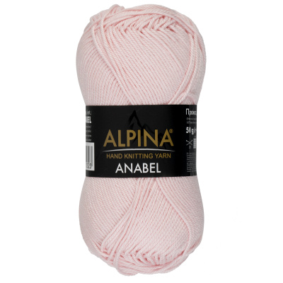 Пряжа ALPINA Anabel 100% мерсеризованный хлопок 1 х 50 г 120 ± 6 м №003 св.розовый ALP-ANA-003