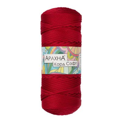 Пряжа ARACHNA Cord Soft 100% полиэфир 1 x 230 ± 10 г 100 ± 5 м №155 т.красный ARA-COR-S-155