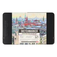 Набор цветных карандашей SKETCHMARKER Архитектура 12 цв мет.пенал NP-SMCP-ARCH12