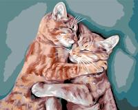 Набор для раскрашивания по номерам (холст на подрамнике) ФРЕЯ 50 х 40 см "Спящие котики" PNB/PL-380