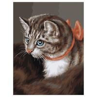 Картина по номерам на холсте ТРИ СОВЫ "Любимая кошка" 30 x 40 см, краски, кисть RE-КХ3040_53842