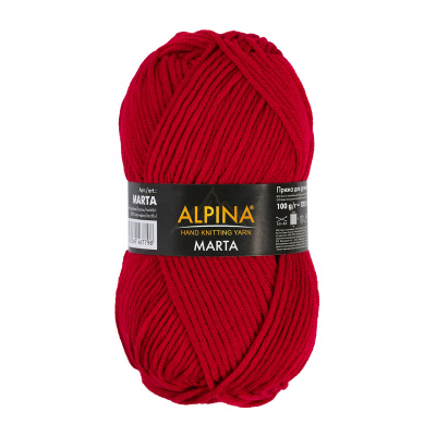 Пряжа ALPINA Marta 100% тактифил 1 х 100 г 120 ± 6 м №021 красный ALP-MAR-021