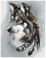 Картина по номерам на холсте ТРИ СОВЫ "Волчья мудрость" 40 x 50 см с акриловыми красками и кистями RE-КХ_44163