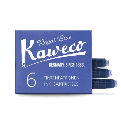 Набор картриджей Kaweco для перьевых ручек 6 штук Королевский синий в картонной коробке KAW-10000256