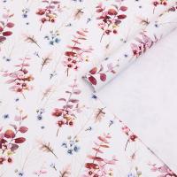 Бумага упаковочная глянцевая 70 x 100 см "Акварельные цветы" SIM-7470634