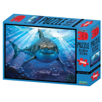 Стерео-пазл Prime 3D "Большая белая акула" 500 деталей, 6+ JZL-10048