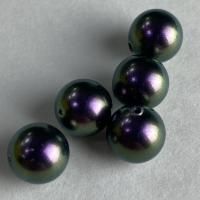 Бусины стеклянные "Сваровски" 5810 радужные 8 мм 1 шт под жемчуг кристалл фиолетово-зеленый (purple pearl 943)