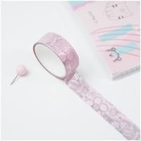 Клейкая лента декоративная MESHU "Pink elegance" 1.5 см x 3 м RE-MS_36869