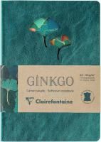 Блокнот CLAIREFONTAINE Ginkgo A5 90 г/м2 72 л, в линейку, мягкая обложка из натуральной кожи, ассорти RH-115949C