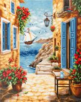 Кристальная (алмазная) мозаика ФРЕЯ на подрамнике "Выход к морю" 40 х 50 см ALPD-290