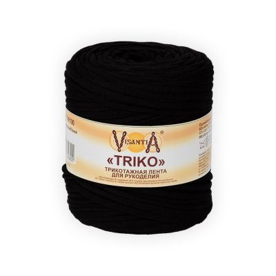 Трикотажная лента для рукоделия VISANTIA Triko 92% хлопок, 8% эластан 1 х 500 ± 50 г 100 ± 20 м черный FTM100-02
