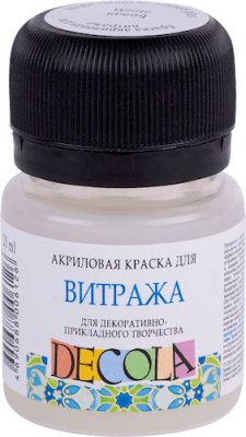Краска акриловая для витража DECOLA банка 20 мл, 104 Белая NP-4226104