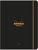 Блокнот RHODIA Unlimited A5+ 80 г/м2 60 л, в клетку, мягк.обл., на резинке, черный RH-118759C