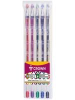 Набор гелевых ручек Crown "Hi-Jell Color" 5 шт 5 цв 0.5 мм RE-HJR-500SET/5
