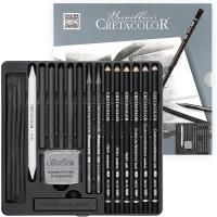 Набор для рисования углем CRETACOLOR Black Box Charcoal 20 предметов, мет.пенал CR40030