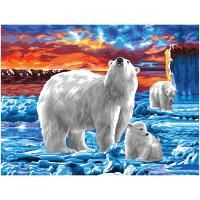 Картина по номерам на холсте ТРИ СОВЫ "Белые медведи" 40 x 50 см, краски, кисть RE-КХ4050_53899