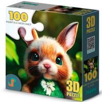 Стерео-пазл Jazzle "Кролик в зеленом жабо" 100 деталей, 5+ JZL-16019