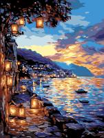 Набор для раскрашивания по номерам (со светодиодами) ФРЕЯ 40 х 30 см "Вечер на берегу моря" PNB/PMDD-394