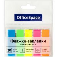 Флажки-закладки OfficeSpace 45 x 12 мм 20 л x 5 неоновых цвета европодвес RE-SN20_17792