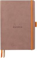 Блокнот RHODIA Goalbook A5 90 г/м2 120 л, в точку, мягк.обл., на резинке, розовое дерево RH-117802C
