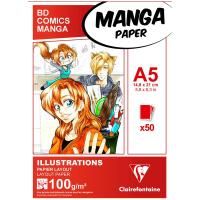 Скетчбук для маркеров CLAIREFONTAINE Manga Illustrations 100 г/м2 A5 50 л, склейка RH-94041C