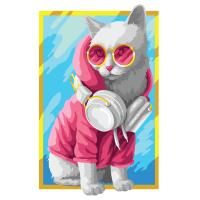 Картина по номерам на картоне ТРИ СОВЫ "Стильная кошка" 30 x 40 см, краски, кисть RE-КК_53814