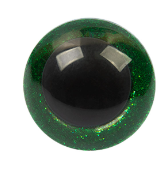 Глаза пластиковые с блестящей вставкой HobbyBe d 20 мм 2 шт зеленый PGSB-20-зел