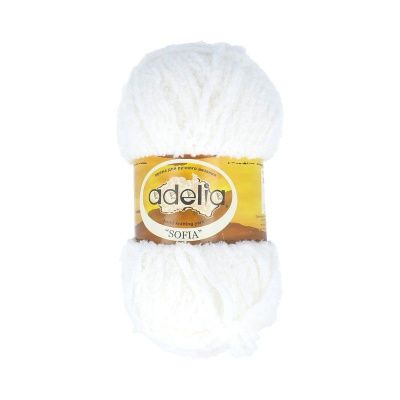 Пряжа ADELIA Sofia 100% полиэстер 1 х 50 г 90 ± 6 м №14 БЕЛЫЙ ADE-SOF-14