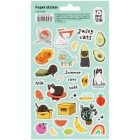 Наклейки бумажные MESHU "Juicy cats" 12 x 21 см, 32 накл, европодвес RE-MS_41643