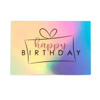 Открытка поздравительная с голографией "Happy birthday" 7.5 х 10 см SIM-4627889