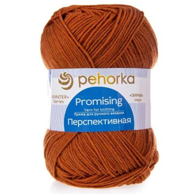 Пряжа Пехорская ПТ "Перспективная" 50% мериносовая шерсть, 50% акрил 1 х 100 г 270 ± 16 м №194 рыжик PEH-PER-194